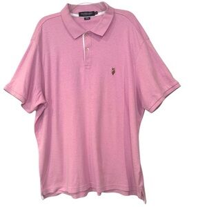 U.S. Polo Assn. Luxury Feel Classic Polo Shirt Tennis Tail Hem Pink Size 2XL